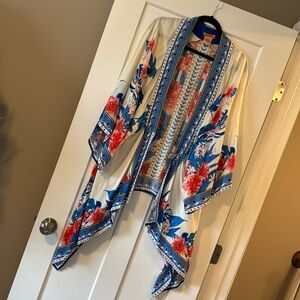 Open Front Colorful Kimono Jacket Cardigan Cover Up